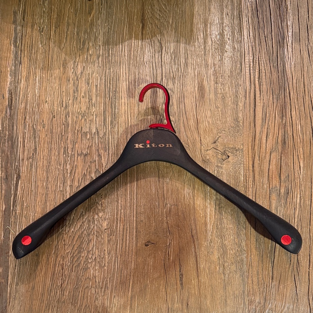 Kiton Black Hanger with Red Accents